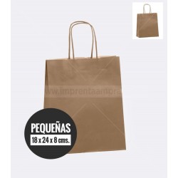 Bolsas de papel kraft asa retorcida pequena