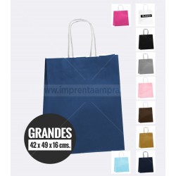 Bolsas de papel de colores asa retorcida grande